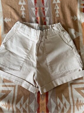 Everlane Organic Cotton Pull On Shorts XS Cream High Rise